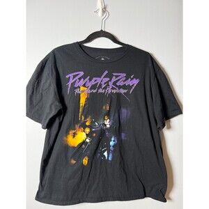 Prince and The Revolution Purple Rain Graphic Black T-Shirt Size Large